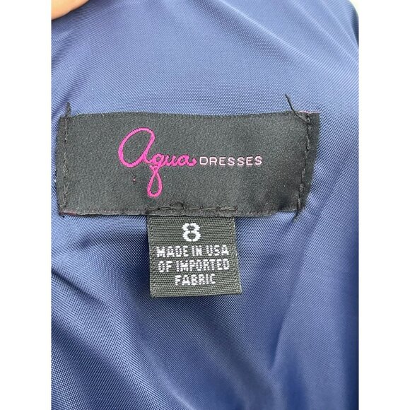 Aqua Womens Sleeveless Colorblock High Low Dress Navy Pink Sz 8 - Picture 10 of 11